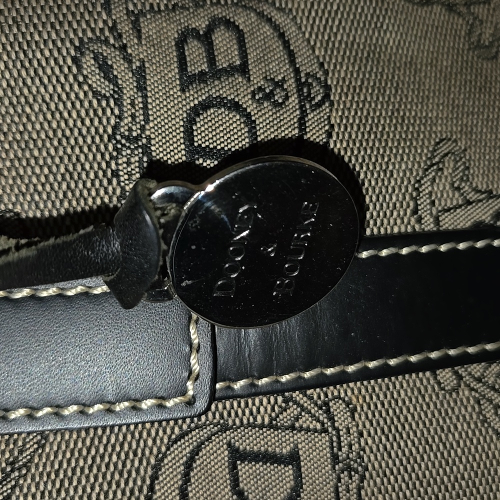 Doonev & Bourke signature logo tote bag with black leather trim and top handles - Picture 2 of 8